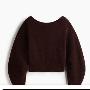 H&M - Dark Brown OVERSIZED BOAT-NECK SWEATER Size S